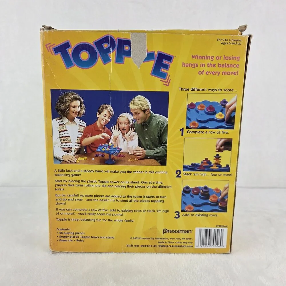 Pressman Topple Game 2009 Complete No Instructions Balance Stacking Game